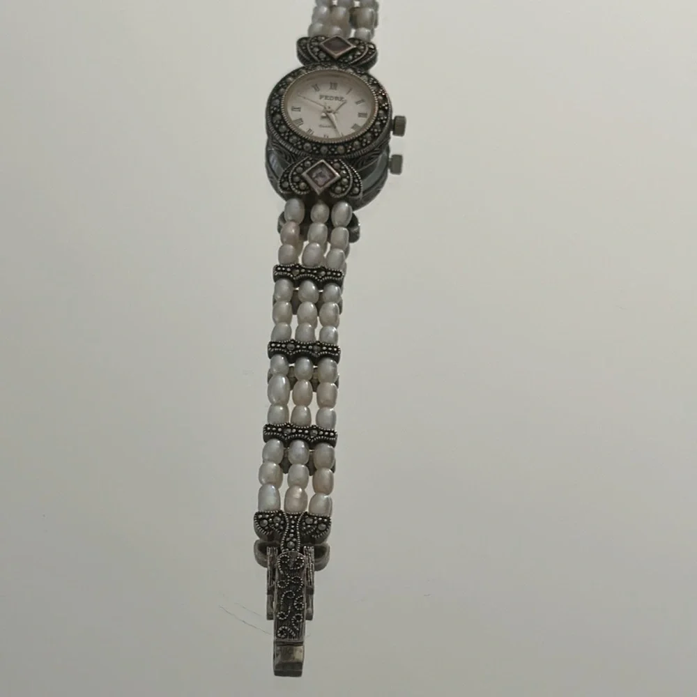 PEDRE 925 silver and real pearls watch​​​